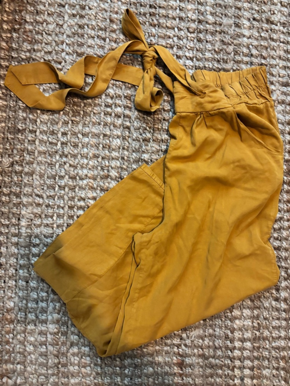 Free People Mustard Yellow Ankle Crop Pants